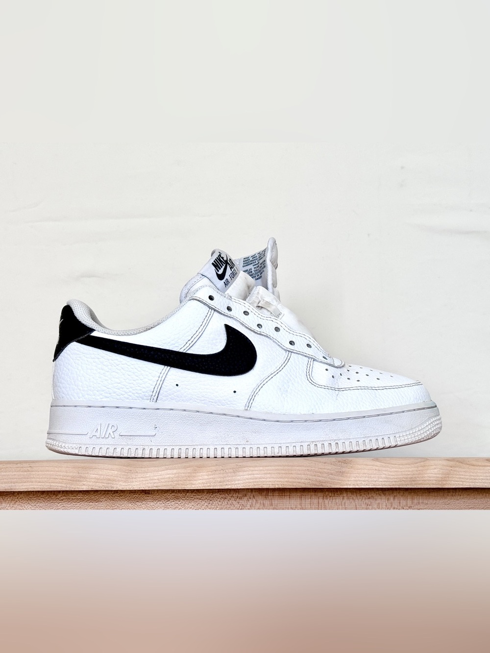 Nike White and Black Air Force 1 Low